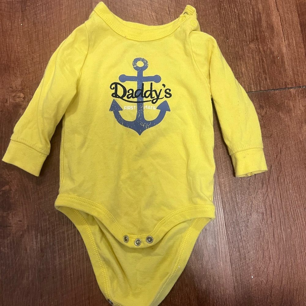 Yellow Baby One Piece with Anchor Design